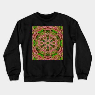 Vibrant surreal wattle kaleidoscope on textured background Crewneck Sweatshirt